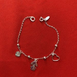 925 sterling silver bracelet with heart‎ and girl charms for women